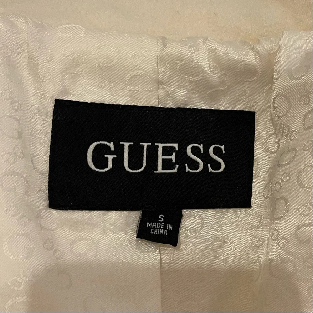 Guess Cream Winter White Long Belted Trench Coat - Picture 10 of 14